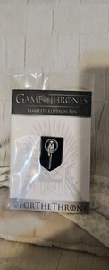 LIMITED EDITION Game Of Thrones #ForTheThrone enamel pin. Silver And Black - Picture 1 of 2
