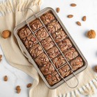 New 18 Portions Brownies Maker Bake Tray Tin Pan Set Ultimate Cake Baking Kit