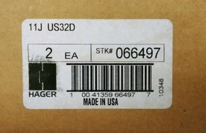 Hager 11J Round Offset 10" Door Pull Satin Stainless Steel 11JUS32D 066497 USA - Picture 1 of 3