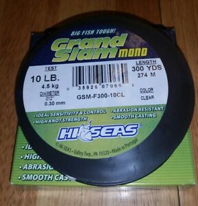 Hi-Seas grand slam monofiliment high performance 10 lb test 300 yds fishing line