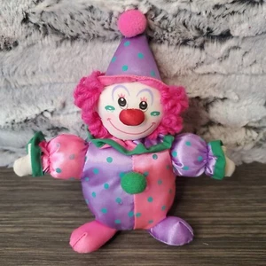 Russ Berrie Mini Peluche Rosa Y Púrpura Payaso Cara Pintada Kitsch Juguete o Decoración - Imagen 1 de 6