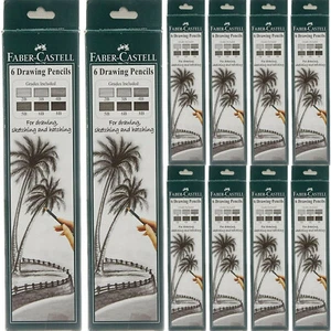 10 Packs of Faber-Castell Graded Drawing 60x Pencils 2B 3B 4B 5B 6B 8B Each Pack - Picture 1 of 4