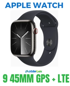 NOWY Apple Watch Series 9 45mm GPS + LTE CELLULAR Grafit Stal nierdzewna - Zdjęcie 1 z 4