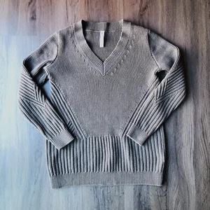 Athleta Teton V Neck Sweater Coffeehouse Brown Size XS Chunky Coastal Oversized - Picture 1 of 7