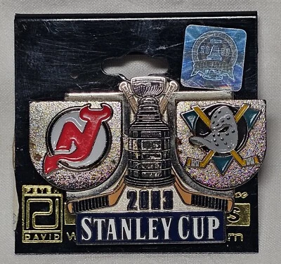 2003 NHL Stanley Cup Playoffs Vintage Hockey Lapel Pin NJ Devils v Anaheim Ducks - Image 1 of 4