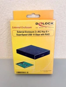 DELOCK External Enclosure 2 x M.2 Key B SuperSpeed USB 10 Gbps (USB 3.1 Gen 2) - Afbeelding 1 van 5