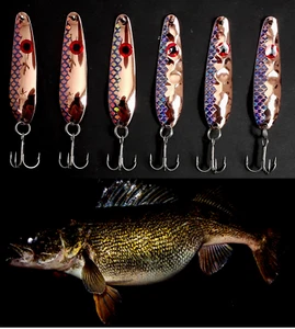 (6) 2 1/4" Lila Kupfer Flash Trolling Flatter Löffel Zander Süßigkeiten - Bild 1 von 2