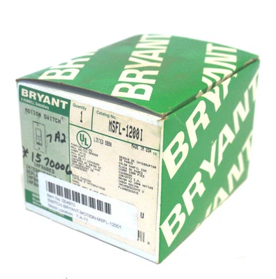 NEW BRYANT MSFL-1200I MOTION SWITCH MSFL1200I - Image 1 of 2