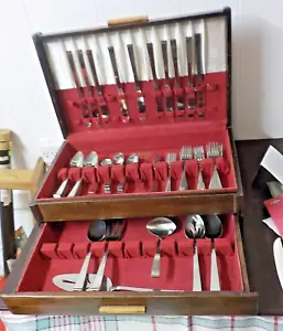 Vintage Stainless Steel Flatware Made In Japan Set As Shown In Case - Picture 1 of 11