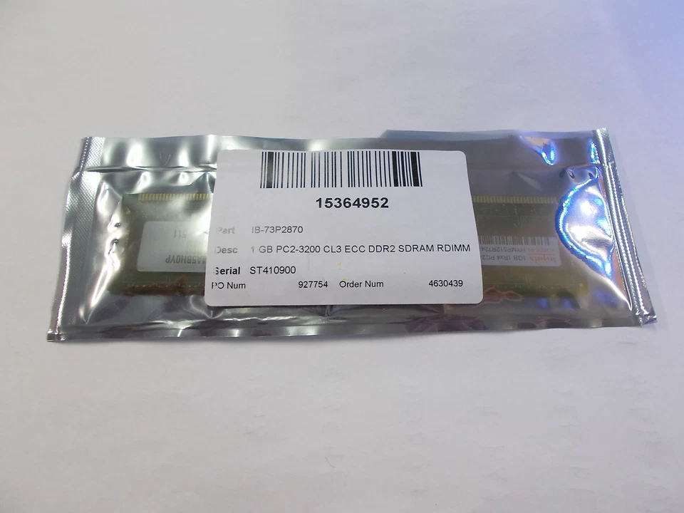 IBM 73P2870 1GB Memory RAM PC2-3200 CL3 ECC DDR2 SDRAM  NEW - Image 1 of 1