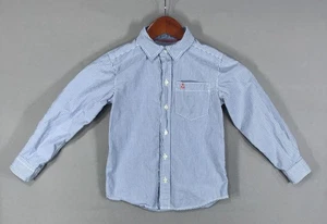 Carter's Shirt Toddler Boy's 5T Blue Striped Button Down Long Sleeve Pockets - Picture 1 of 13