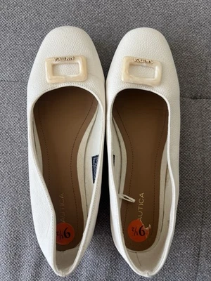 Nautica Halsell Womens Brand Buckle Detail Ballet Flats Size 9,5 Cream - Image 1 of 4