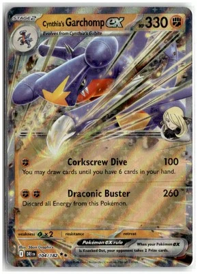 SV10: Destined Rivals #104/182 Cynthia's Garchomp ex R11284 - Image 1 of 2