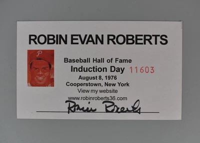 Robin Roberts Signed Autographed Hall of Fame Induction Stat Card - Image 1 of 2