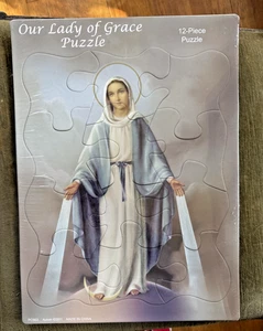 Our Lady of Grace Virgin Mary Child's Tray Puzzle 15 x 11" Sealed Unopened - Picture 1 of 4