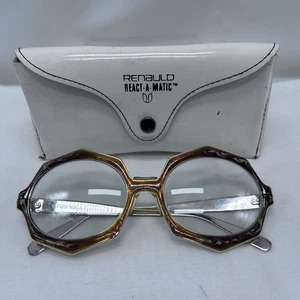 Gafas Renauld de colección aspecto dorado/tortuga React-A-Matic marcos octágonos RARAS EE. UU. - Imagen 1 de 15