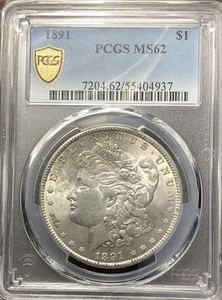 1891 Morgan Silver Dollar PCGS MS62 Great Toning Tough Date - Picture 1 of 4