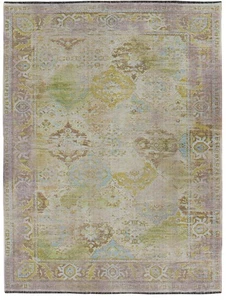 Linon Logan Mersin Polyester 2' X 3' Accent Rug in Lilac and Green - Picture 1 of 6