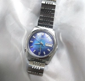Reloj Citizen Cosmotron Gradiente Azul Tenedor Afinación Probado Estilo Vintage - Imagen 1 de 5