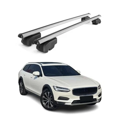 Portaequipajes de techo bloqueable para Volvo V90 Cross Country 2017-2024 gris Foto 1 de 4