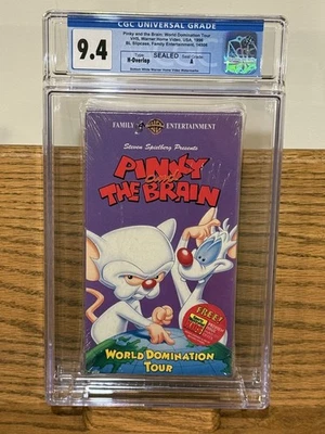 Animaniacs  Pinky & The Brain: World Domination (VHS, 1996) Sealed, Graded 9.4 - Image 1 of 2