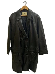 PIERRE BALMAIN Other Coat L Sheep Leather Black Used - Picture 1 of 5