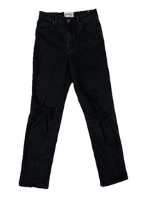 Riders By Lee Hi Mom Womens Denim Jeans Size 9 W28" Black Stretch Distressed - Bild 1 von 18