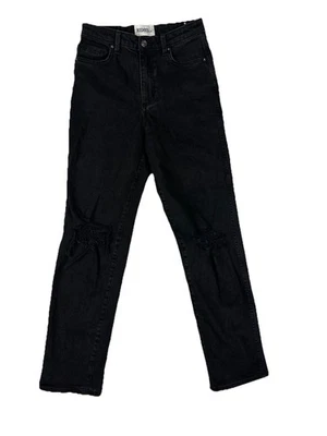 Riders By Lee Hi Mom Womens Denim Jeans Size 9 W28" Black Stretch Distressed - image 1 of 4