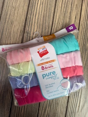 Hanes Womens Ultimate Microfiber Stretch Briefs 8-Pack Size 10 - Image 1 of 2