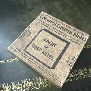 Boxed Antique Magic Lantern Slide Set Jack the Giant Killer - Picture 1 of 2