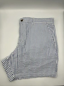 Gap Essential Khaki Mens Blue And White Striped Shorts Size 40 7” Inseam - Picture 1 of 9