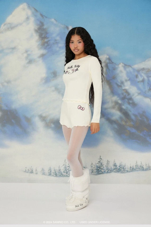 Sanrio Oficial Hello Kitty Pijama Dormir Kawaii Top y Pantalones Cortos, Mezcla de Algodón XS Foto 1 de 4