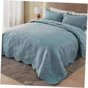 Extra Wide Oversized King Bedspreads 128x120 for Oversized King 128x120 Blue - Picture 1 of 8