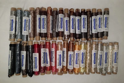 VTG West Germany ~ Rayon Ribbon Thread ~ Mixed Colors  ~ 36 spools ~ 10 meters - Image 1 of 4