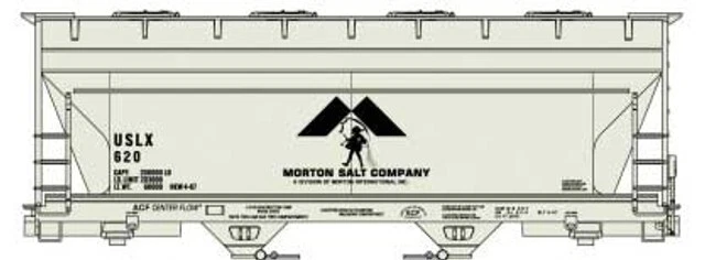 Accurail HO Scale ~ ACF 2-Bay Covered Hopper ~ Morton Salt ~ 81711 - Image 1 of 1