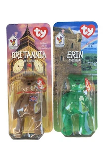 Ty Beanie Babies Britannia And Erin The Bear McDonalds Set of 2 1999 - Tag Date - Bild 1 von 2