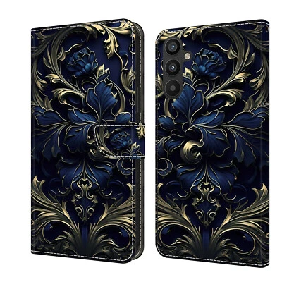 For Various Phone Luxury Flower Magnetic Flip Wallet Case Card Bag Stand Cover - Image 1 of 4