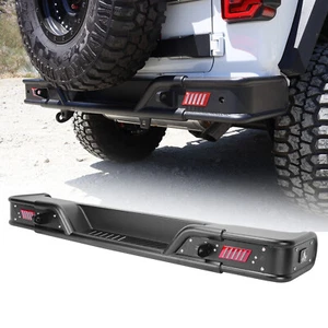 Rear Bumper for 2018-2023 Jeep Wrangler JL JLU Off-road Heavy Duty Round Tube US - Picture 1 of 16