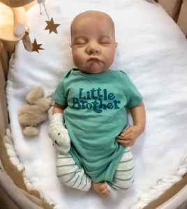 15 Zoll schlafendes Baby Junge Puppe realistisch lebensecht Neugeborenes Baby anatomisch korrekt - Bild 1 von 12