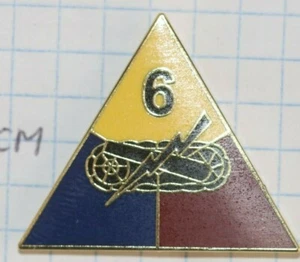 US ARMY WWII TYPE 6TH ARMOURED ARMORED DIVISION ENAMEL CREST DI - Picture 1 of 2