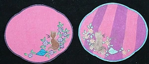 Vintage (1980's) Hobbytex Completed Pair of Kitten Mats - Picture 1 of 1