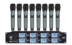8 Channel Wireless Microphone System 8 Handheld Cordless Mic 2U Rack Mountable - Picture 1 of 2