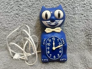 Kit Cat Klock Antique Vintage D8 Blue Tested Working Wall Clock Electric Rare - Picture 1 of 6