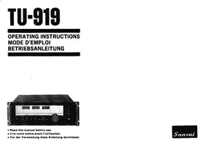 Operating Instructions-Betriebsanleitung for Sansui TU-919 - Picture 1 of 1