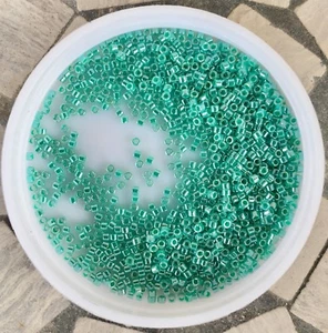 11/0 MIYUKI Japanese Seed Beads,Delica,Green Aqua Luster (DB238) (DB0238), 5g - Picture 1 of 1