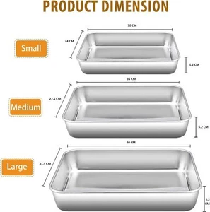 STAINLESS STEEL BAKING TRAY/ROASTING DISH/OVEN TRAY/SHEET PAN/OVEN DISH - Picture 1 of 6