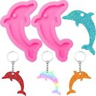 Pink Dolphin Shape Silicone Keychain Moulds For Epoxy  Handmade Crafts Lovers