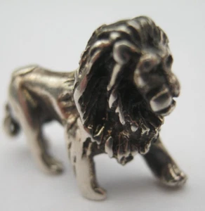 A Sweet English Hallmarked Sterling Silver Miniature Lion Statue Figure - Picture 1 of 6