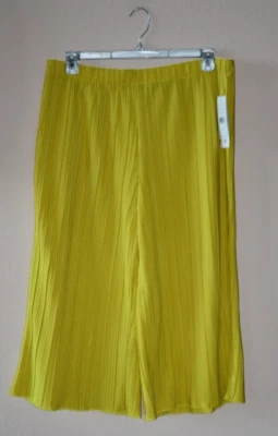 Pantalones Cortos Rafaella Plus Verde Plisado Pierna Ancha Talla 1X Foto 1 de 4