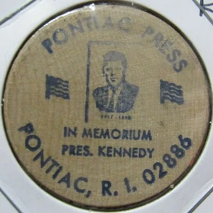 Vintage Pontiac Press Newspaper Pontiac, RI Wooden Nickel - Token Rhode Island - Picture 1 of 2